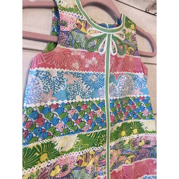 Lilly Pulitzer Girls Shift Fish Patchwork Sz 6 - Picture 2 of 5